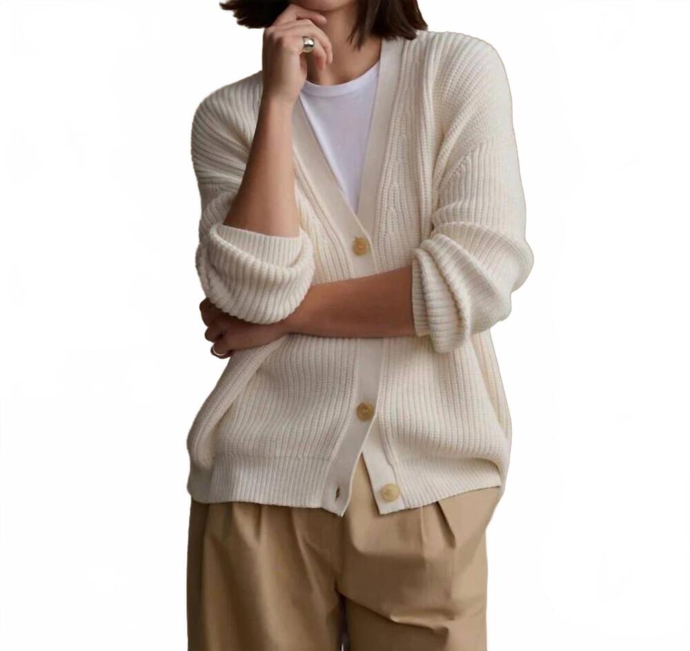 NEW JENNI KAYNE cotton cocoon cardigan in ivory